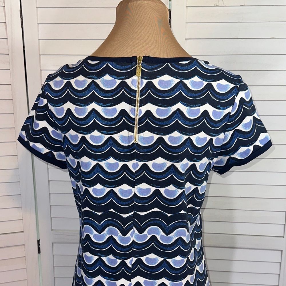 Tommy Bahama Navy Wave Print T-Shirt Dress Size SP NWOT - Picture 8 of 12